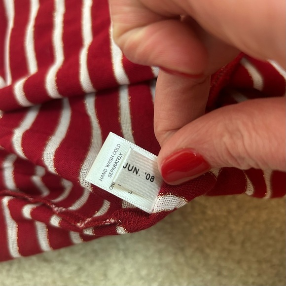 Express Red Striped Embroidered Rhinestone Turtleneck Long sleeve Top - Picture 12 of 12